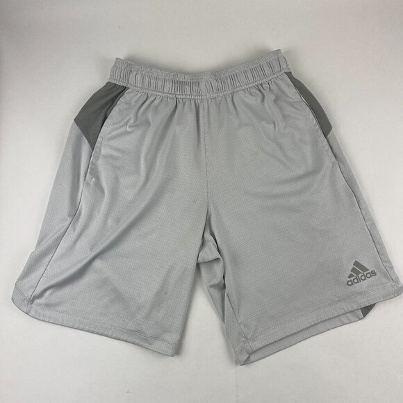 Adidas Athletic Shorts Mens Gray Elastic Waist - Picture 1 of 9